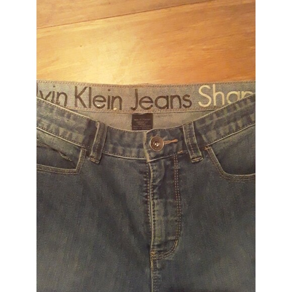 Calvin Klein Shape Women's Jeans Straight Size 8 Light Wash High Rise Cropped - Picture 2 of 4
